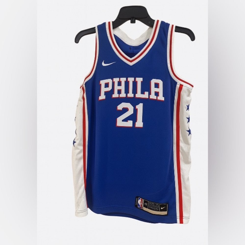 NBA Nike Philadelphia 76ers Joel Embiid Jersey #21  Swingman Sz. Small  40 Blue